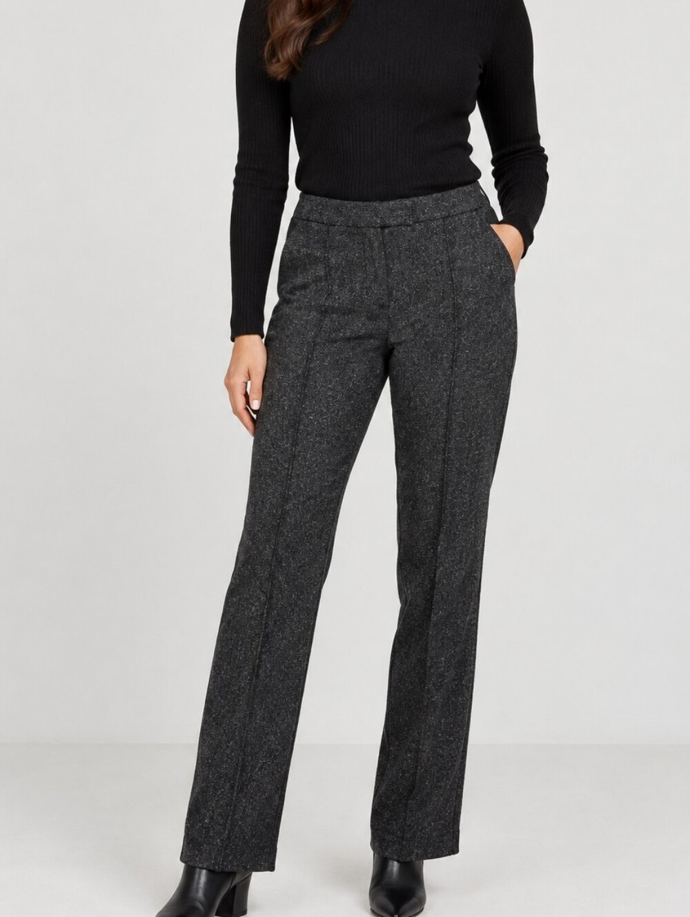 REITMANS WOMANS SIZE 12 GREY STRAIGHT LEG DRESS PANTS Business Casual